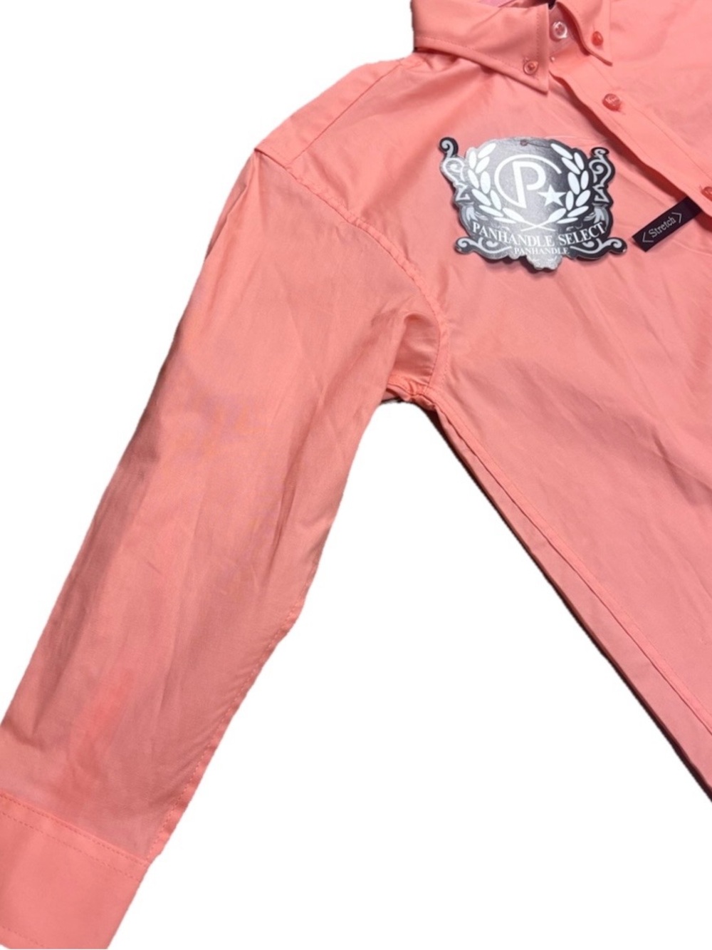 🔥 Panhandle Select Western Button-Down Shirt | Coral | Boys M (10) | NWT 🔥 - Picture 5 of 12